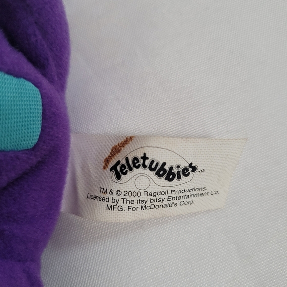 Vintage Teletubbies Purple Tinky Winky Hugger Clip On McDonalds 2000 Plush Toy - Picture 7 of 9